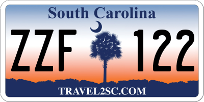 SC license plate ZZF122