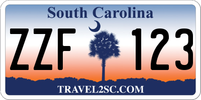 SC license plate ZZF123