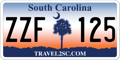 SC license plate ZZF125