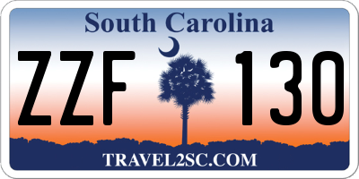 SC license plate ZZF130