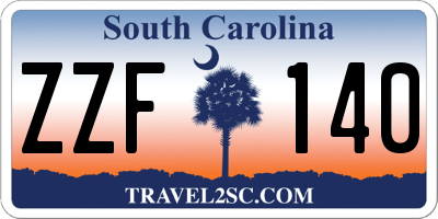 SC license plate ZZF140
