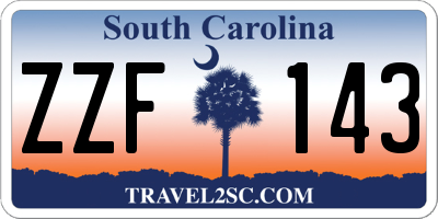 SC license plate ZZF143