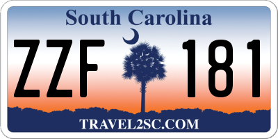 SC license plate ZZF181