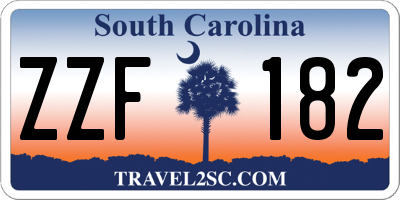 SC license plate ZZF182