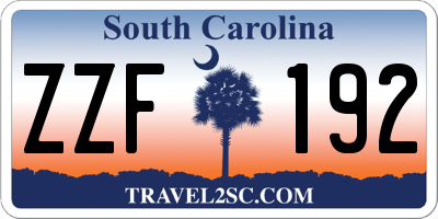 SC license plate ZZF192
