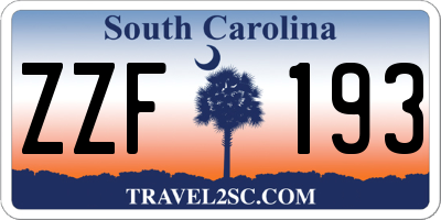 SC license plate ZZF193