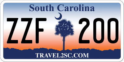 SC license plate ZZF200