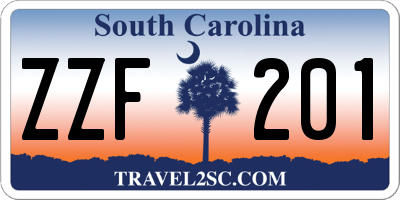 SC license plate ZZF201