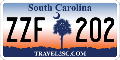 SC license plate ZZF202