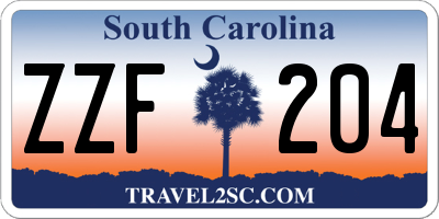 SC license plate ZZF204