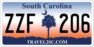 SC license plate ZZF206