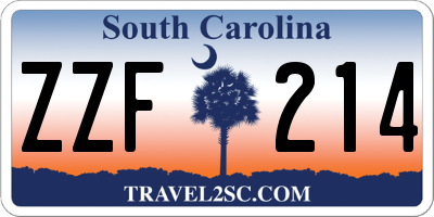 SC license plate ZZF214