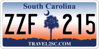 SC license plate ZZF215