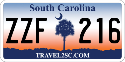 SC license plate ZZF216