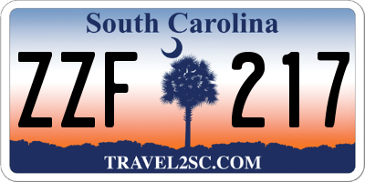 SC license plate ZZF217