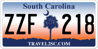 SC license plate ZZF218