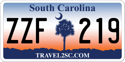 SC license plate ZZF219