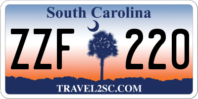 SC license plate ZZF220