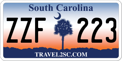 SC license plate ZZF223