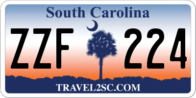 SC license plate ZZF224