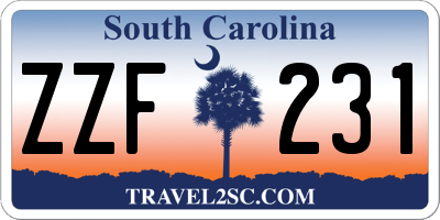 SC license plate ZZF231