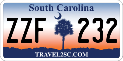 SC license plate ZZF232