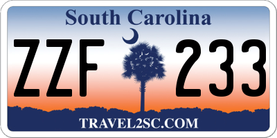 SC license plate ZZF233