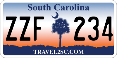 SC license plate ZZF234