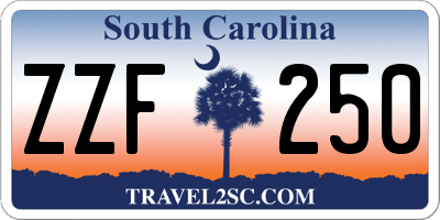 SC license plate ZZF250