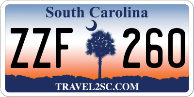 SC license plate ZZF260