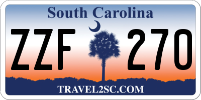 SC license plate ZZF270