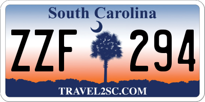 SC license plate ZZF294