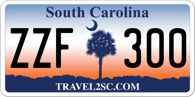 SC license plate ZZF300