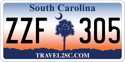 SC license plate ZZF305