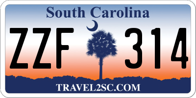 SC license plate ZZF314