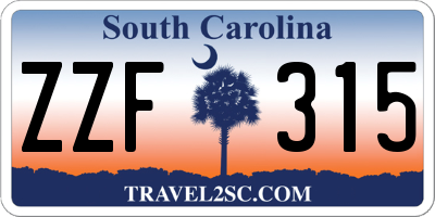 SC license plate ZZF315