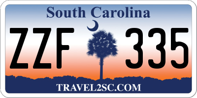SC license plate ZZF335