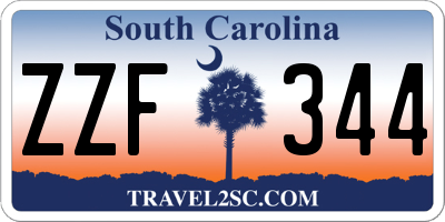SC license plate ZZF344
