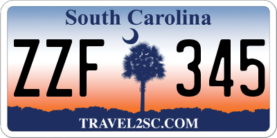 SC license plate ZZF345