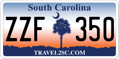 SC license plate ZZF350