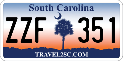SC license plate ZZF351