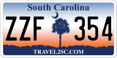 SC license plate ZZF354