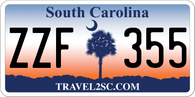 SC license plate ZZF355