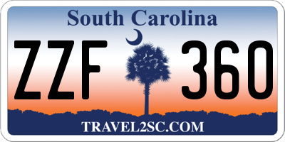 SC license plate ZZF360