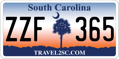 SC license plate ZZF365
