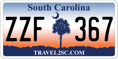 SC license plate ZZF367