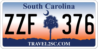 SC license plate ZZF376