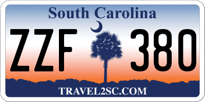 SC license plate ZZF380