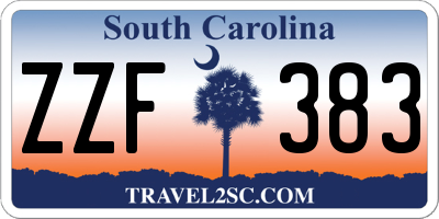 SC license plate ZZF383