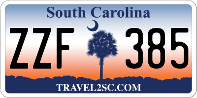 SC license plate ZZF385